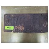 Ohio 1932 License Plate in Rusted Condition