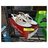 Salvatore Ferragamo White Sandals with Gold Accent