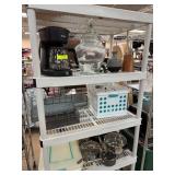 White Plastic Shelf With Assorted Contents