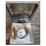 Hampden Pocket Watch w 14K Gold-Filled Case