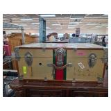 Canvas and Metal Chest with Interior Pattern