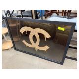 Framed Artwork With Dripping Double-C Design