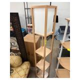 Wooden Floor Lamp with Shelf Storage