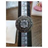 Sterling Silver Marc 925 Ring with Large Center St