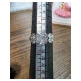 Sterling Silver Ring with Cubic Zirconia Accents