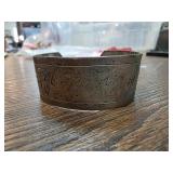 Sterling Silver Cuff Bracelet with Engraved Design