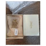 Neiman Marcus Gold-Tone Owl Brooch with Green Gem