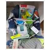 Baby Items Including Clothing and Toys