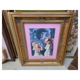 Framed Artwork Lot Including Floral and Portrait S