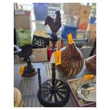 Cast Iron Rooster Design Paper Towel Holder