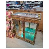 Italian Gold-Gilt Glass Display Cabinet with Two S