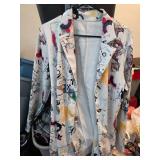 Abstract Patterned Jacket with Colorful Graphic De