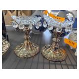 Gorham Silver-Plated Candlesticks with Crystal Pri