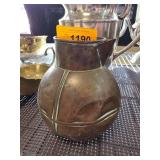 Handcrafted Copper Water Vessel with Crosshatch De