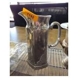 Silver-Plated Hexagonal Pitcher with Handle and Sp