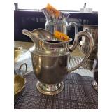 Silver-Plated Water Pitcher with Beaded Rim by EPN