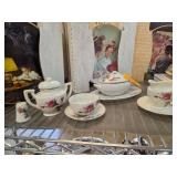 Japanese Porcelain Tea Set with Floral Design