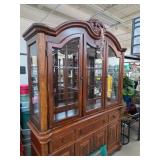 Wooden China Cabinet With Glass Doors and Shelves