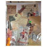 Vintage Ephemera Including WWII Ration Book, Adver