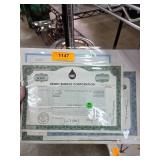 Vintage Stock Certificates, Including Henry Energy