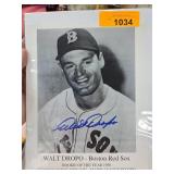 Walt Dropo Autographed Photo with Certificate of A