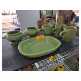 Chantal Green Stoneware Dish Set with Mugs and Bow
