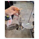 Silver-Plated Revolving Three-Tier Serving Tray