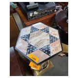 Hexagonal Marble Inlay Table Top with Star Motif