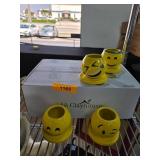 4 JA Clayhouse Emoji Plant Pots