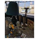 Lot: Decorative Items Including Brass Vases, Artwo