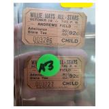 1950s Willie Mays All-Stars Child Admission Ticket