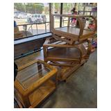 Oak and Glass Furniture Pieces with Console Table
