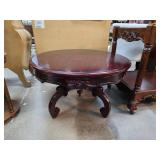 Wood Coffee and End Table Set with Ornate Carvings