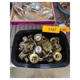 Brass and Ceramic Floral Drawer Knobs
