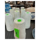 Milk Glass Tumblers with Grape Pattern Design