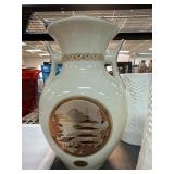 Japanese Ceramic Vase with 24K Gold Details and Pa