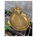 Brass Pear-Shaped Decorative Dish with Engraved De