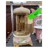 Gold and Pink Floral Rotating Carousel with Porcel