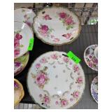 Royal Austria Floral Porcelain Plates with Gilt Ac