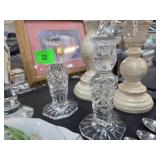Crystal Candle Holders and Matching Decorative Dis