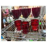 Ruby Red Glassware with Goblets and Tumblers
