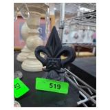 Cast Iron Fleur-De-Lis Door Stop & Candle Holders