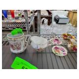 Ceramic Floral Tea Accessories with Gilded Details