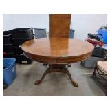 Round Expandable Wood Dining Table with Pedestal B