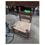 Wooden Childï¿½s Chair With Woven Rush Seat