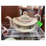 Ceramic Teapot with Multicolor Landscape and Grape