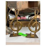 Brass Treble Clef Decorative Bookends Made in Kore
