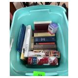 Bin of Assorted Books and a College Dictionary Cub