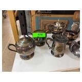Silver-Plated Tea and Coffee Serving Set with Orna