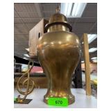 Large Brass Urn With Detachable Lid